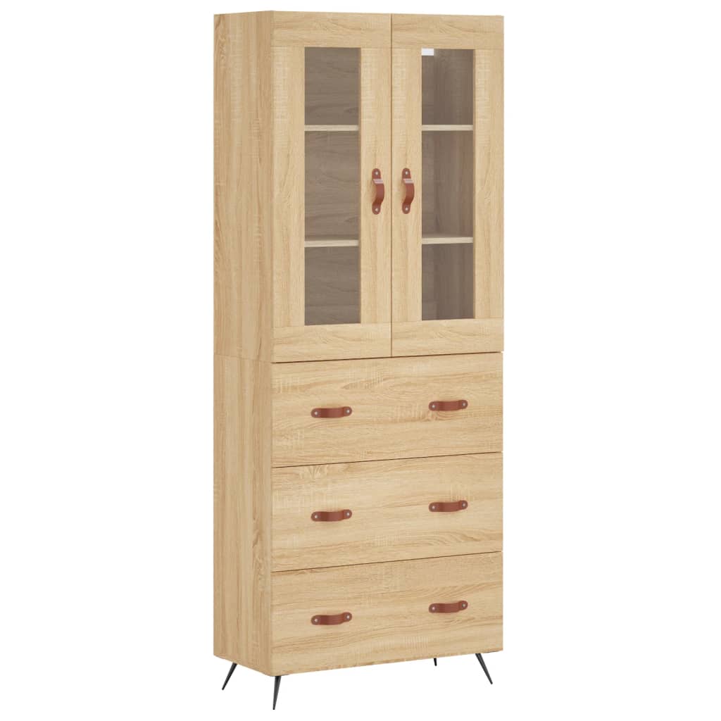 Buffet haut Chêne sonoma 69,5x34x180 cm Bois d'ingénierie - XIOS