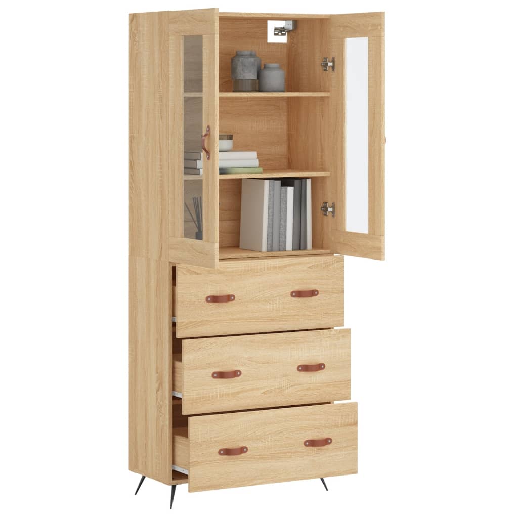 Buffet haut Chêne sonoma 69,5x34x180 cm Bois d'ingénierie - XIOS