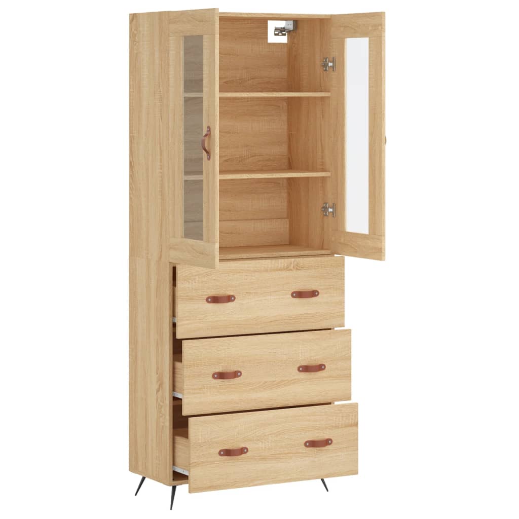 Buffet haut Chêne sonoma 69,5x34x180 cm Bois d'ingénierie - XIOS