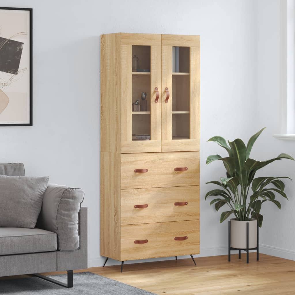 Buffet haut Chêne sonoma 69,5x34x180 cm Bois d'ingénierie - XIOS