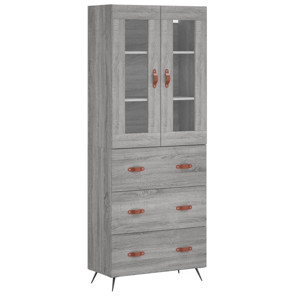 Buffet haut Sonoma gris 69,5x34x180 cm Bois d'ingénierie - XIOS