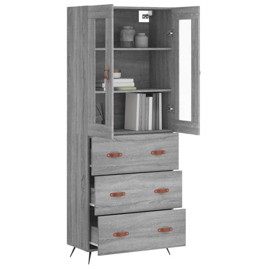 Buffet haut Sonoma gris 69,5x34x180 cm Bois d'ingénierie - XIOS