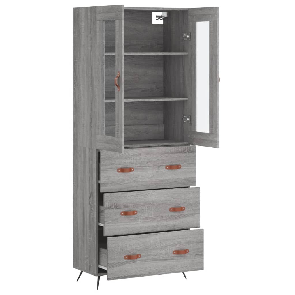 Buffet haut Sonoma gris 69,5x34x180 cm Bois d'ingénierie - XIOS