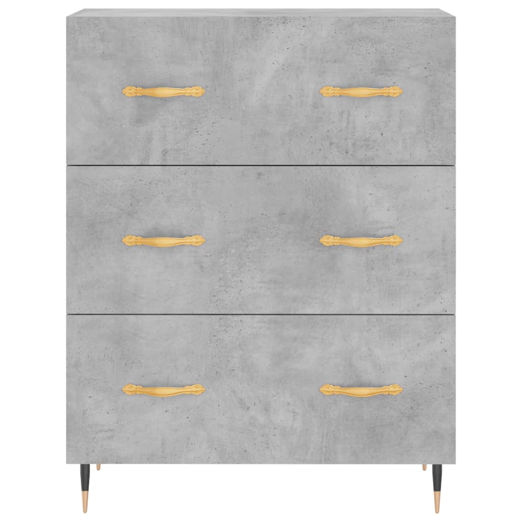 Buffet haut Gris béton 69,5x34x180 cm Bois d'ingénierie - XIOS
