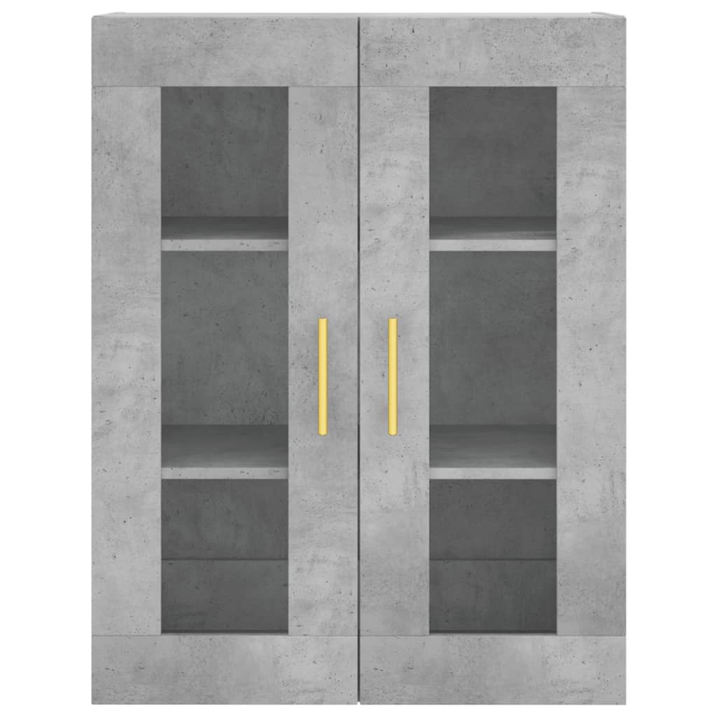 Buffet haut Gris béton 69,5x34x180 cm Bois d'ingénierie - XIOS