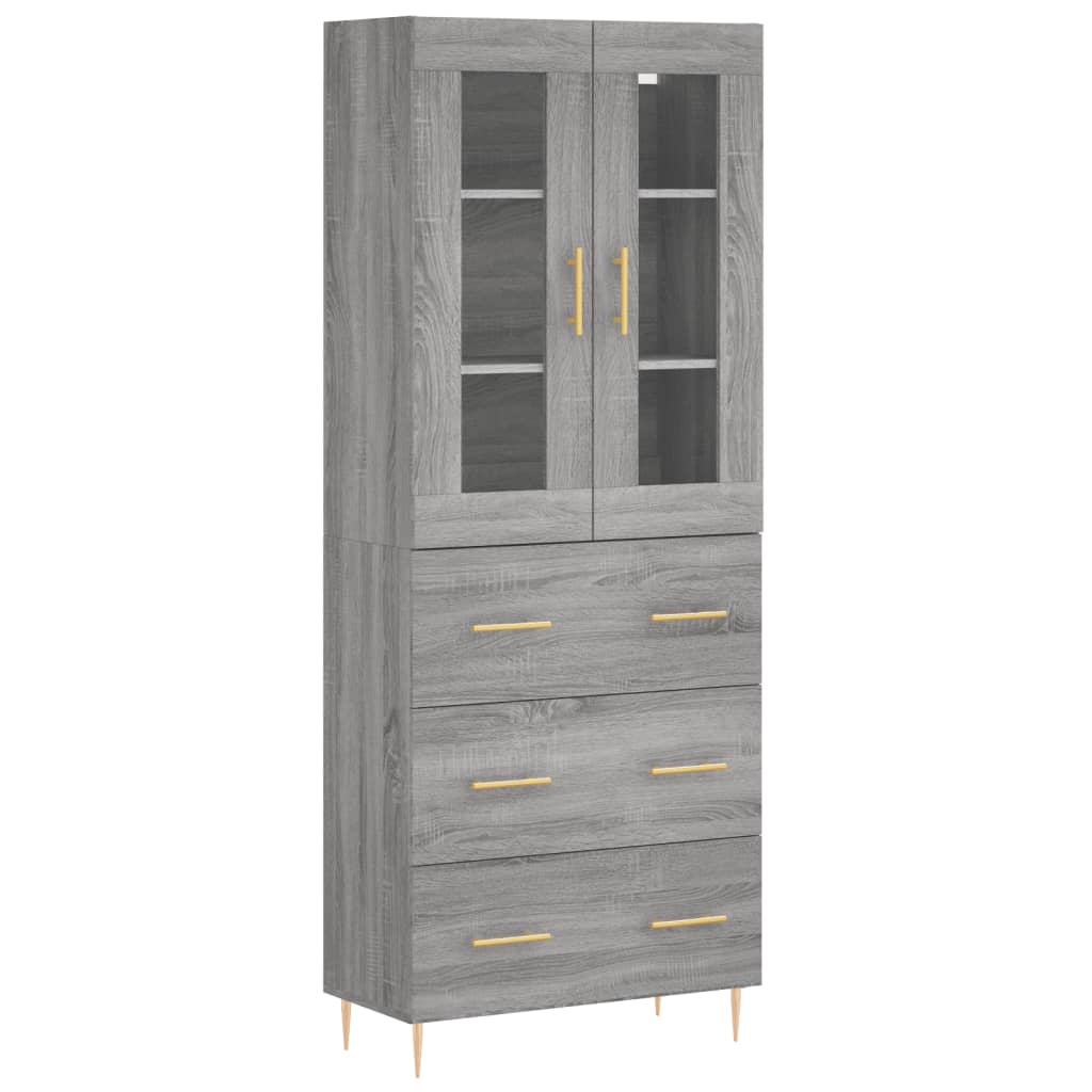 Buffet haut Sonoma gris 69,5x34x180 cm Bois d'ingénierie - XIOS