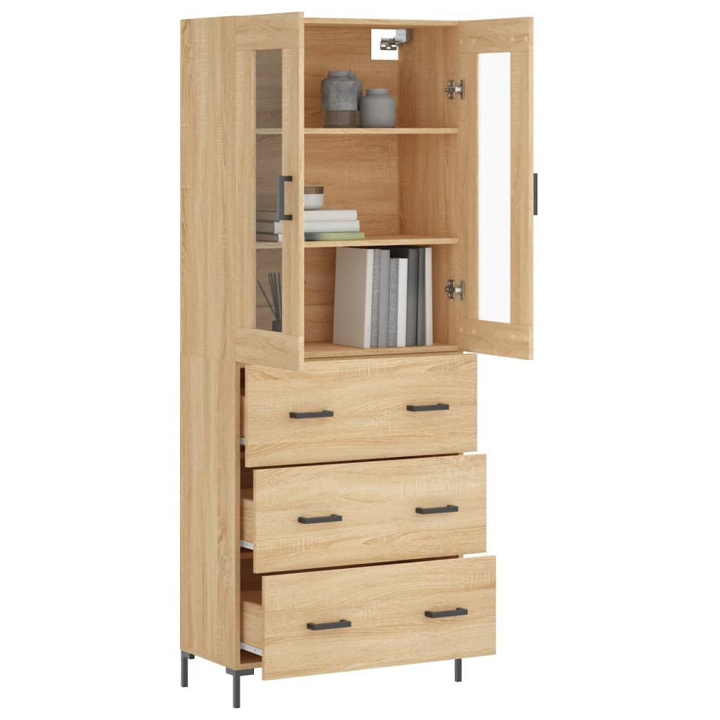 Buffet haut Chêne sonoma 69,5x34x180 cm Bois d'ingénierie - XIOS