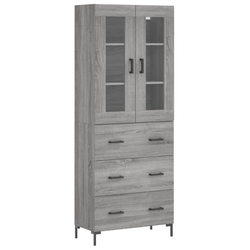 Buffet haut Sonoma gris 69,5x34x180 cm Bois d'ingénierie - XIOS