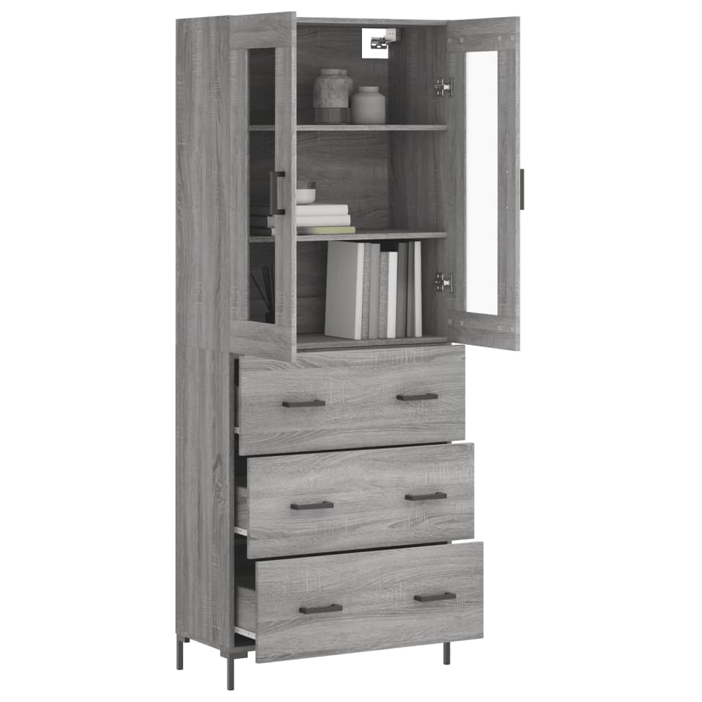 Buffet haut Sonoma gris 69,5x34x180 cm Bois d'ingénierie - XIOS