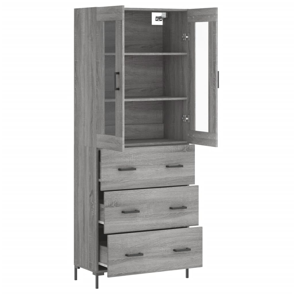 Buffet haut Sonoma gris 69,5x34x180 cm Bois d'ingénierie - XIOS