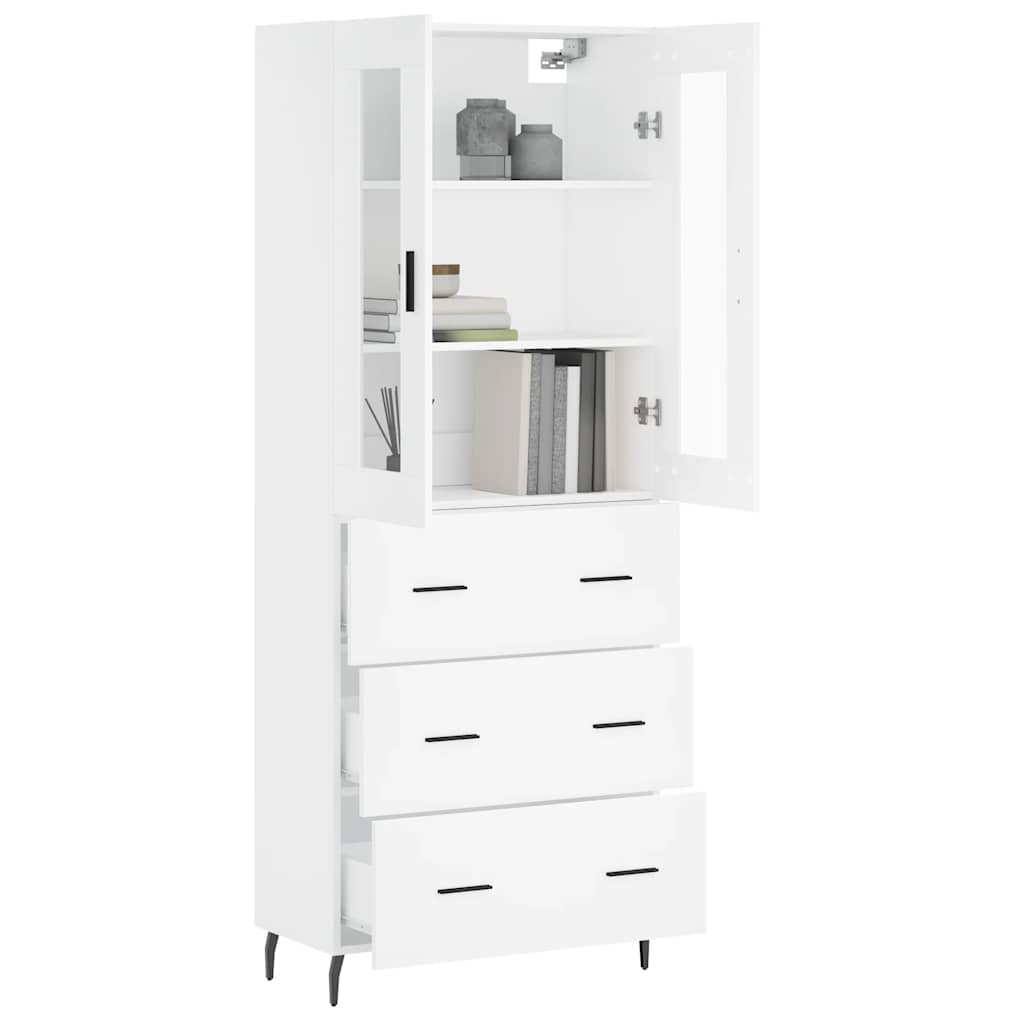 Buffet haut Blanc 69,5x34x180 cm Bois d'ingénierie - XIOS
