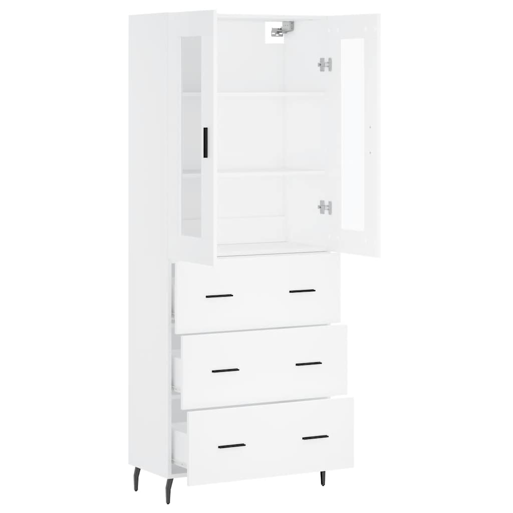 Buffet haut Blanc 69,5x34x180 cm Bois d'ingénierie - XIOS