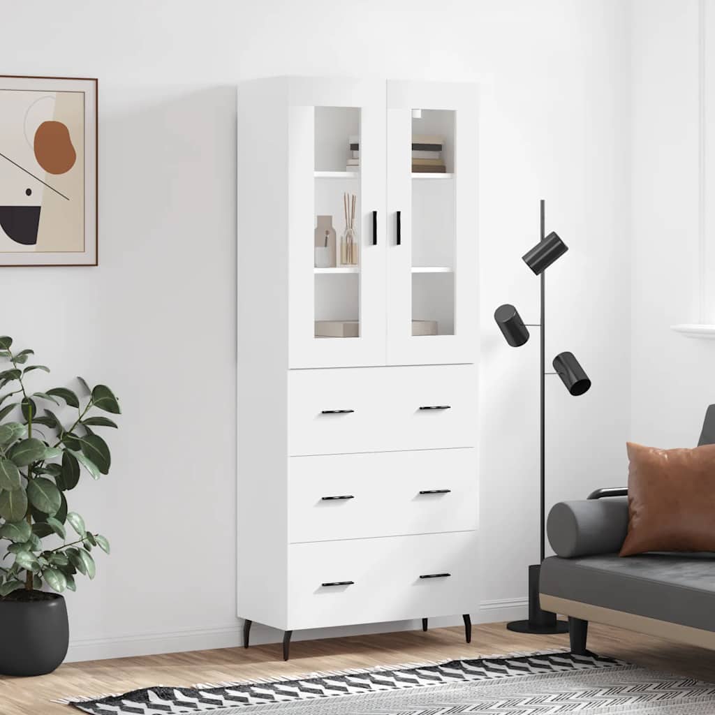 Buffet haut Blanc 69,5x34x180 cm Bois d'ingénierie - XIOS