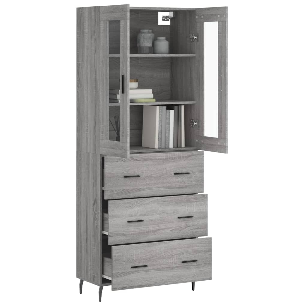 Buffet haut Sonoma gris 69,5x34x180 cm Bois d'ingénierie - XIOS