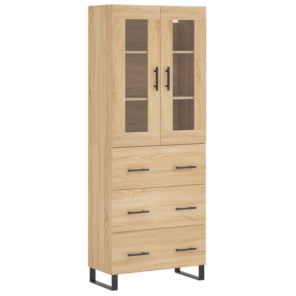 Buffet haut Chêne sonoma 69,5x34x180 cm Bois d'ingénierie