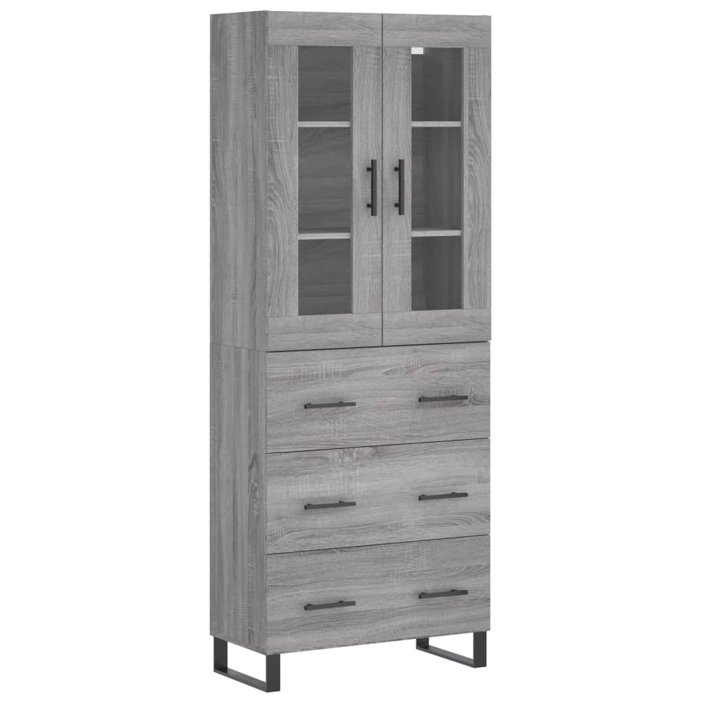 Buffet haut Sonoma gris 69,5x34x180 cm Bois d'ingénierie - XIOS