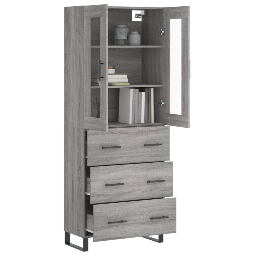 Buffet haut Sonoma gris 69,5x34x180 cm Bois d'ingénierie - XIOS