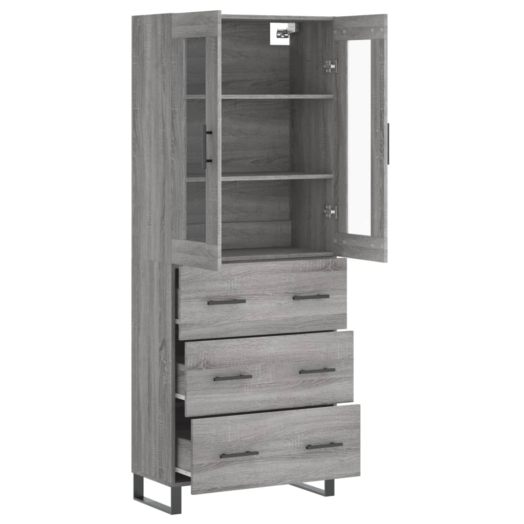 Buffet haut Sonoma gris 69,5x34x180 cm Bois d'ingénierie - XIOS