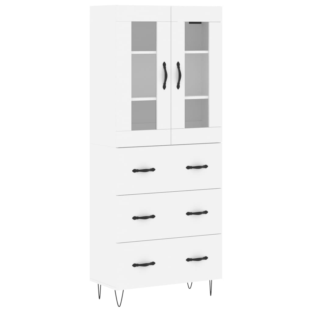Buffet haut Blanc 69,5x34x180 cm Bois d'ingénierie