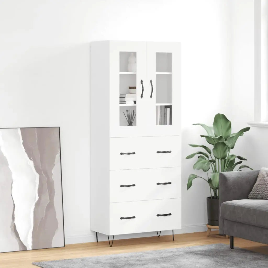 Buffet haut Blanc 69,5x34x180 cm Bois d’ingénierie - XIOS