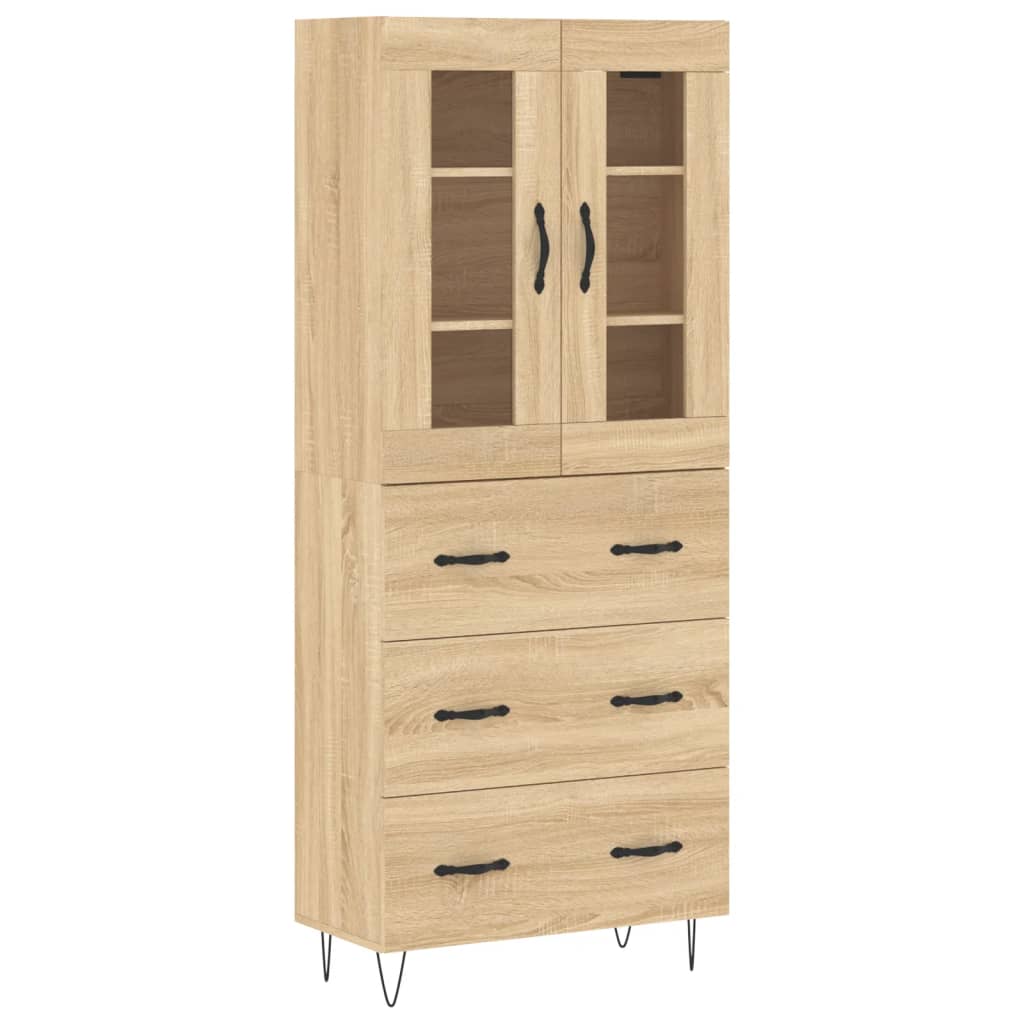 Buffet haut Chêne sonoma 69,5x34x180 cm Bois d'ingénierie