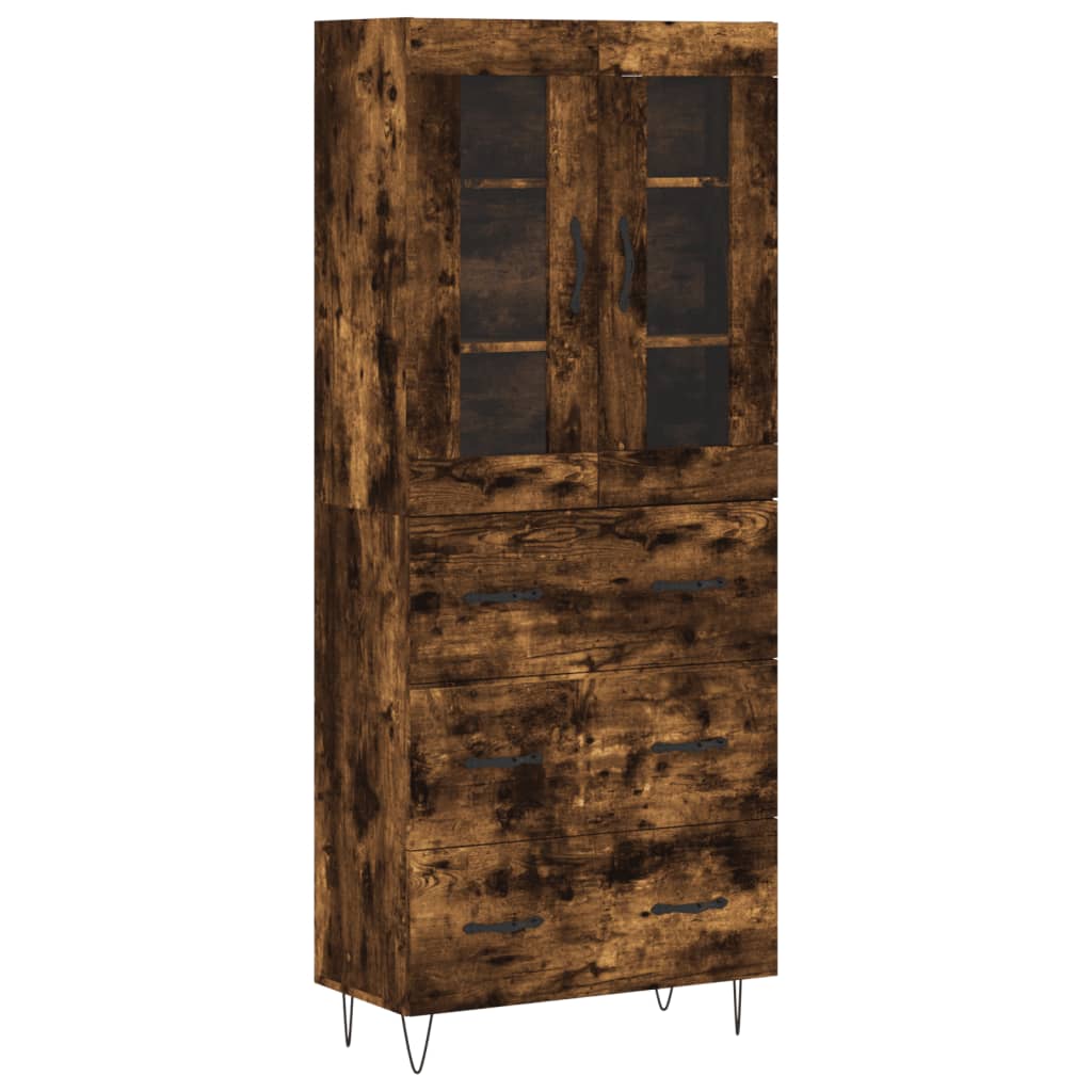 Buffet haut Chêne fumé 69,5x34x180 cm Bois d'ingénierie - XIOS
