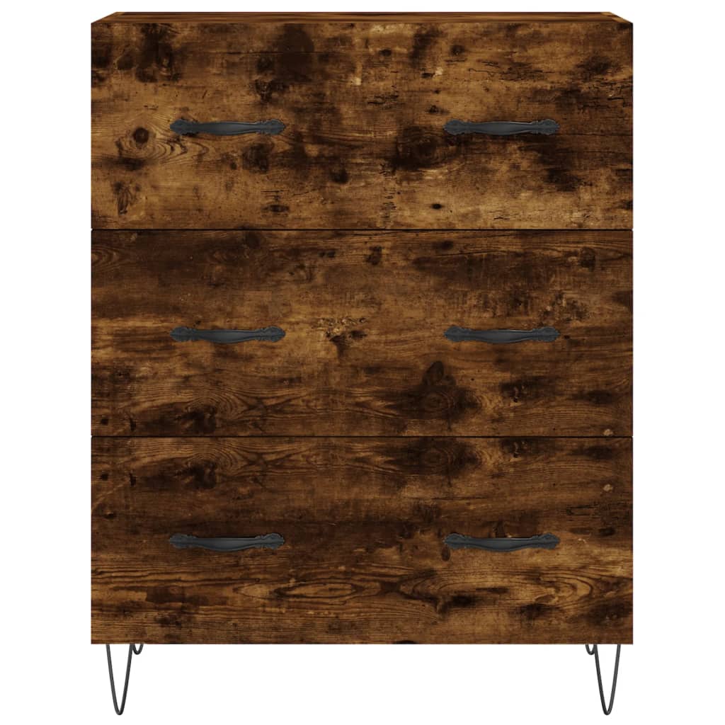 Buffet haut Chêne fumé 69,5x34x180 cm Bois d'ingénierie - XIOS