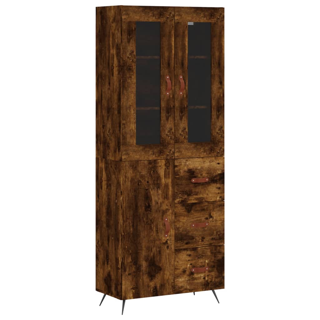 Buffet haut Chêne fumé 69,5x34x180 cm Bois d'ingénierie - XIOS