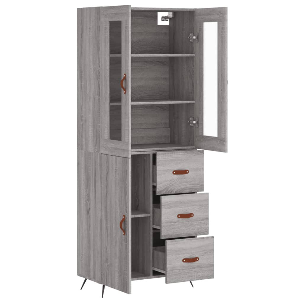 Buffet haut Sonoma gris 69,5x34x180 cm Bois d'ingénierie - XIOS
