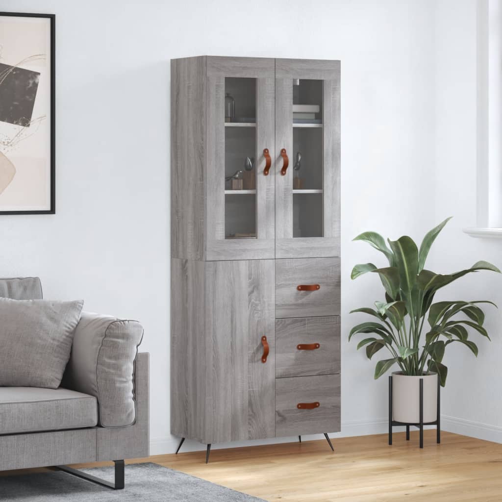 Buffet haut Sonoma gris 69,5x34x180 cm Bois d'ingénierie - XIOS
