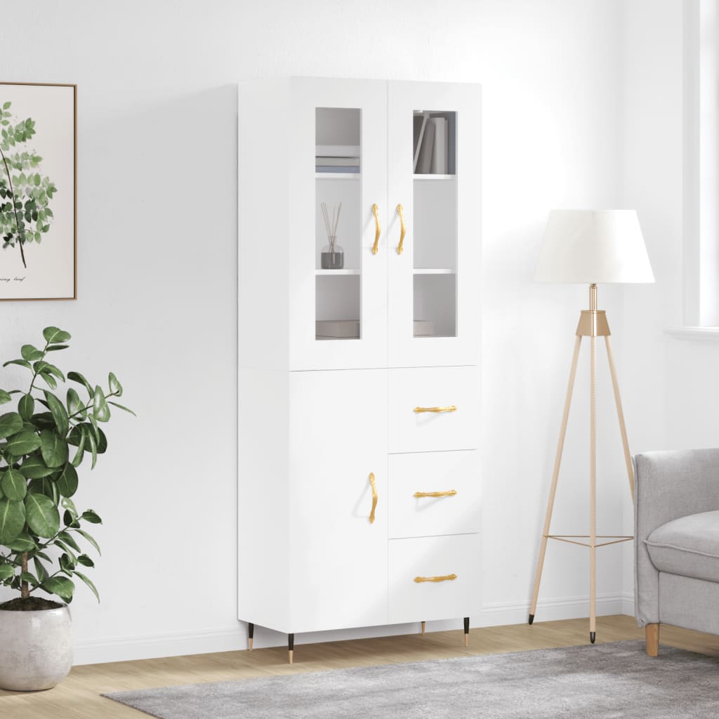 Buffet haut Blanc 69,5x34x180 cm Bois d'ingénierie - XIOS