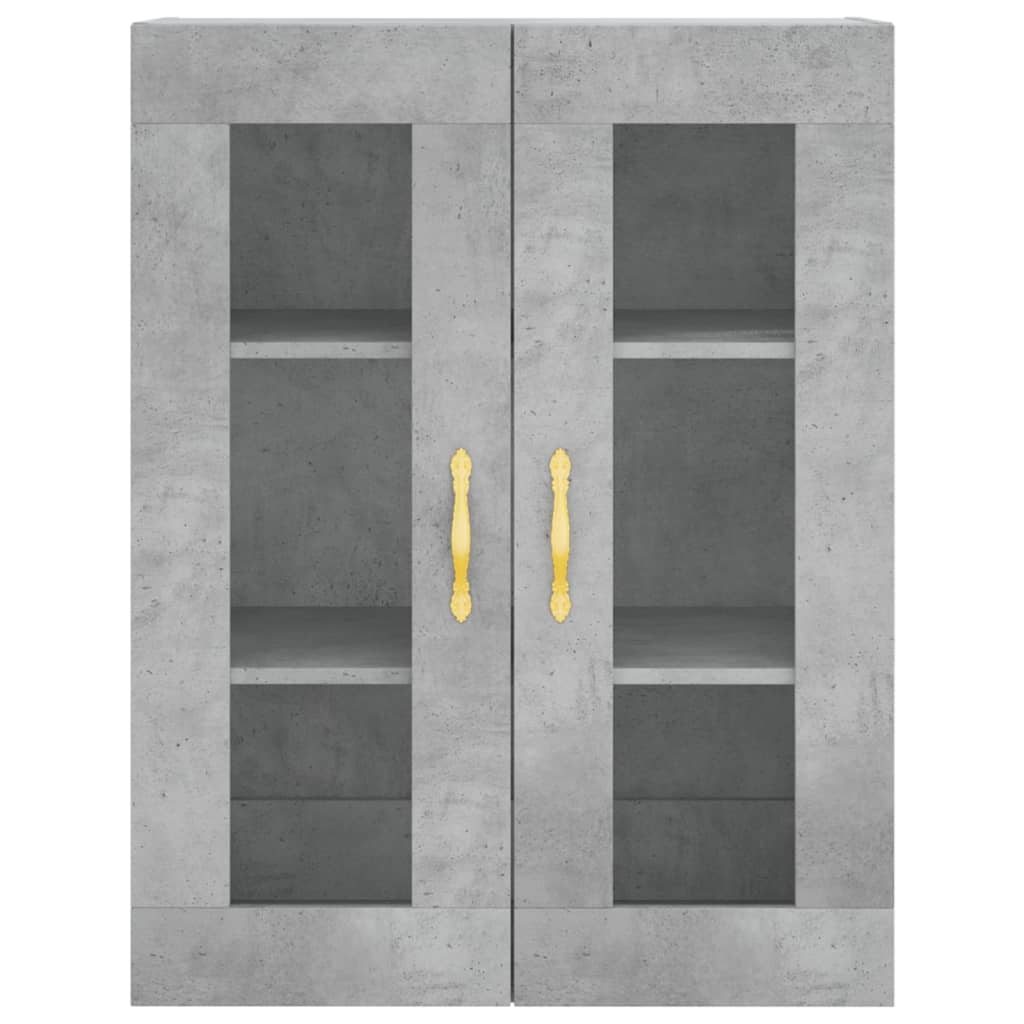 Buffet haut Gris béton 69,5x34x180 cm Bois d'ingénierie - XIOS