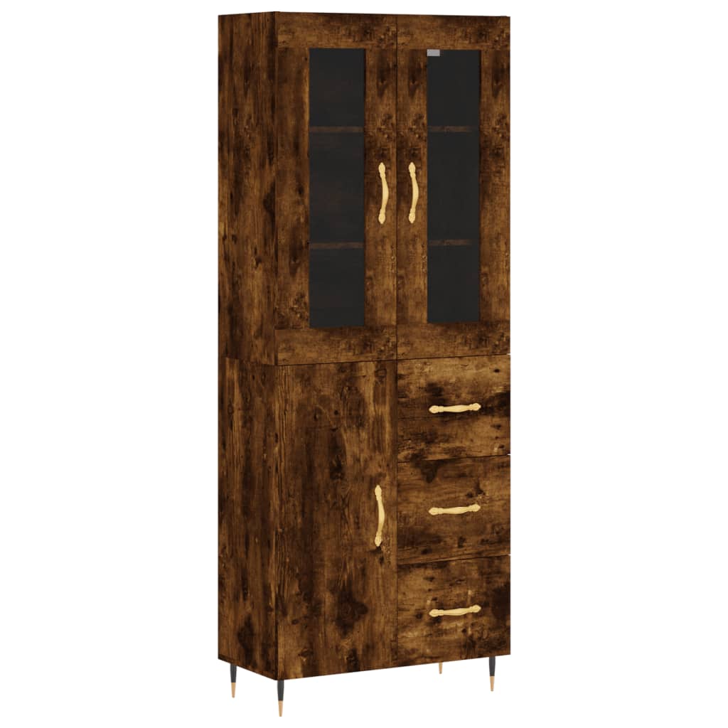 Buffet haut Chêne fumé 69,5x34x180 cm Bois d'ingénierie - XIOS