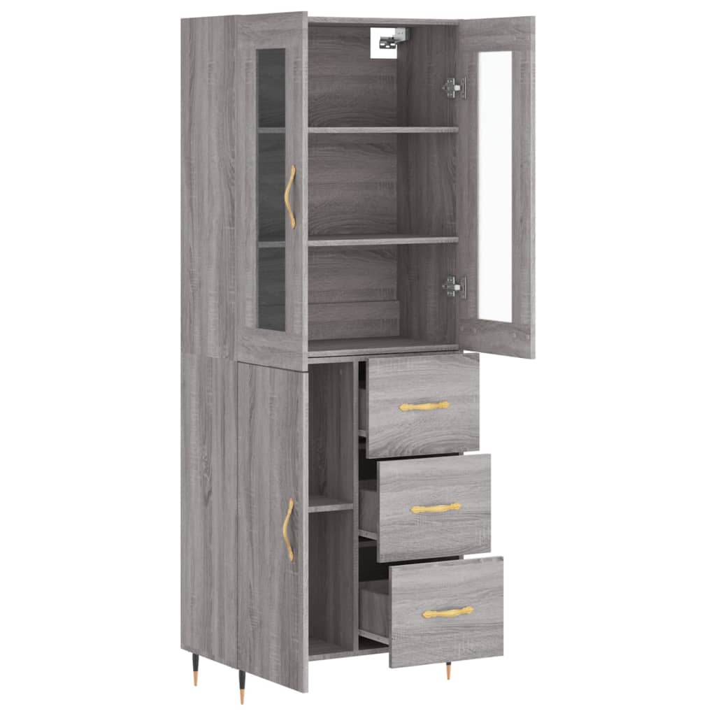 Buffet haut Sonoma gris 69,5x34x180 cm Bois d'ingénierie - XIOS