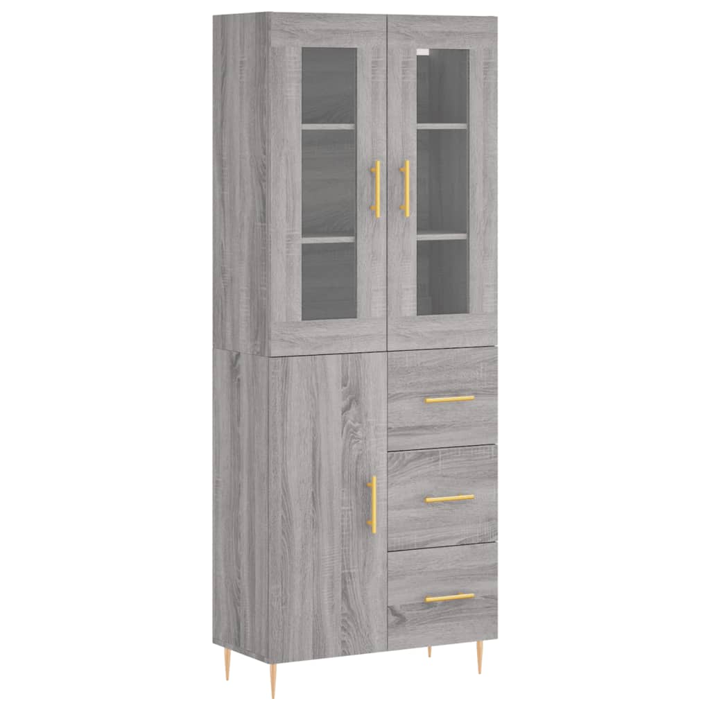 Buffet haut Sonoma gris 69,5x34x180 cm Bois d'ingénierie - XIOS