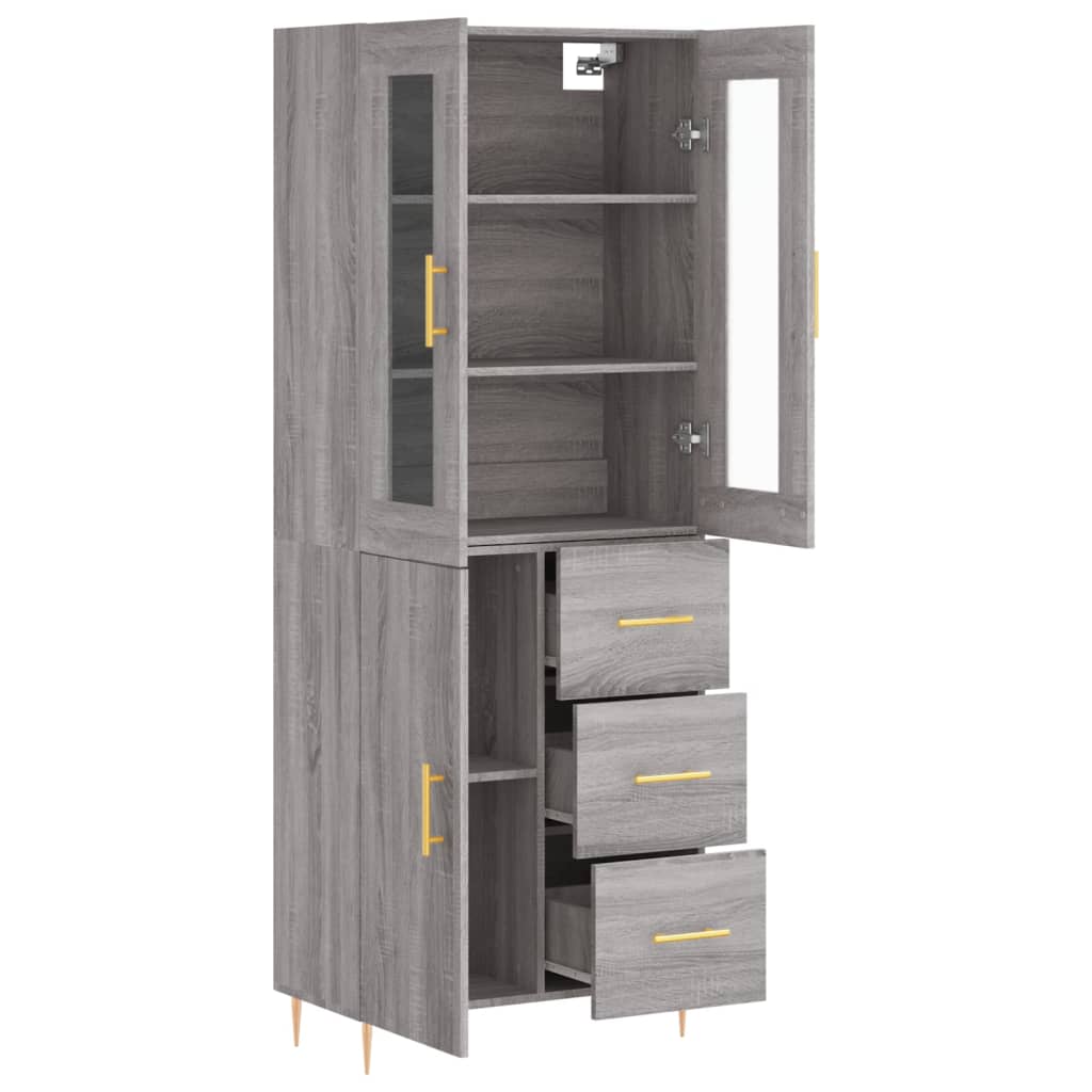 Buffet haut Sonoma gris 69,5x34x180 cm Bois d'ingénierie - XIOS