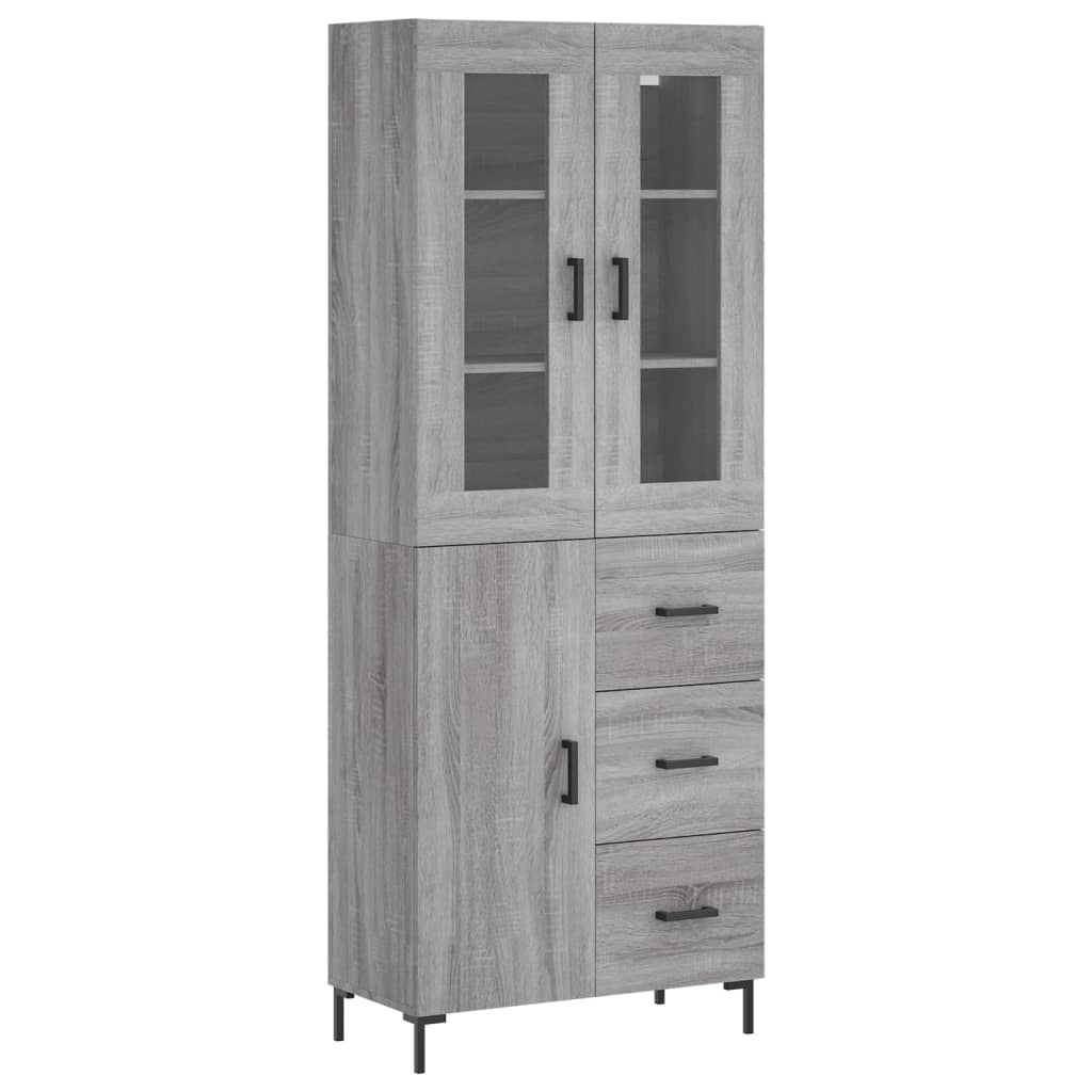 Buffet haut Sonoma gris 69,5x34x180 cm Bois d'ingénierie - XIOS