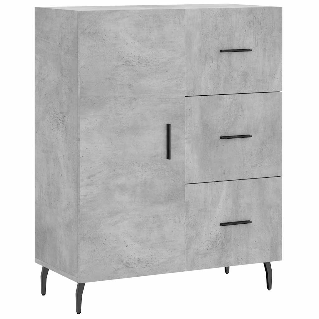 Buffet haut Gris béton 69,5x34x180 cm Bois d'ingénierie - XIOS