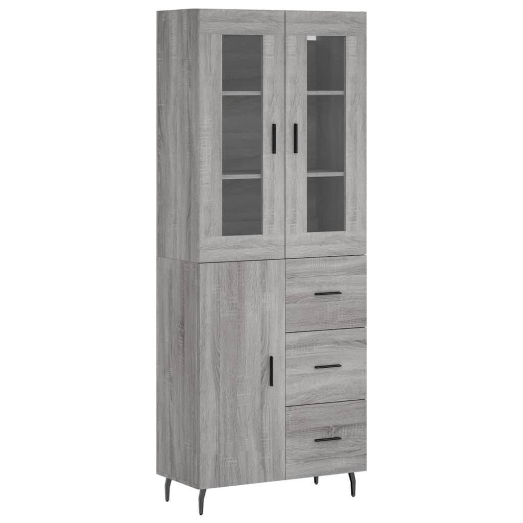 Buffet haut Sonoma gris 69,5x34x180 cm Bois d'ingénierie - XIOS