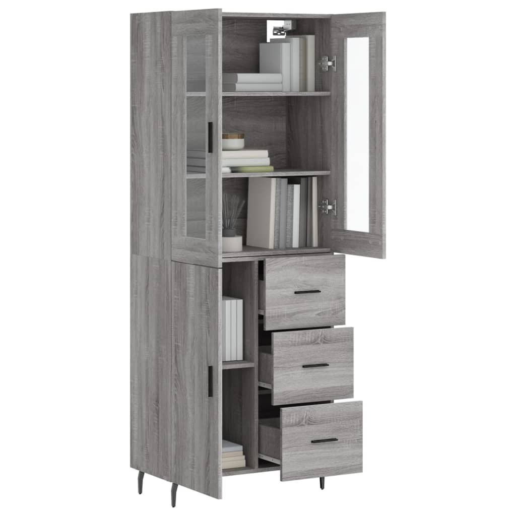 Buffet haut Sonoma gris 69,5x34x180 cm Bois d'ingénierie - XIOS