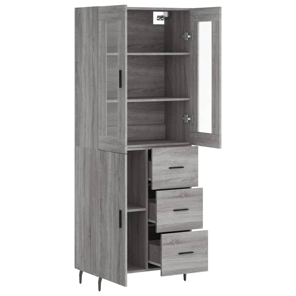 Buffet haut Sonoma gris 69,5x34x180 cm Bois d'ingénierie - XIOS