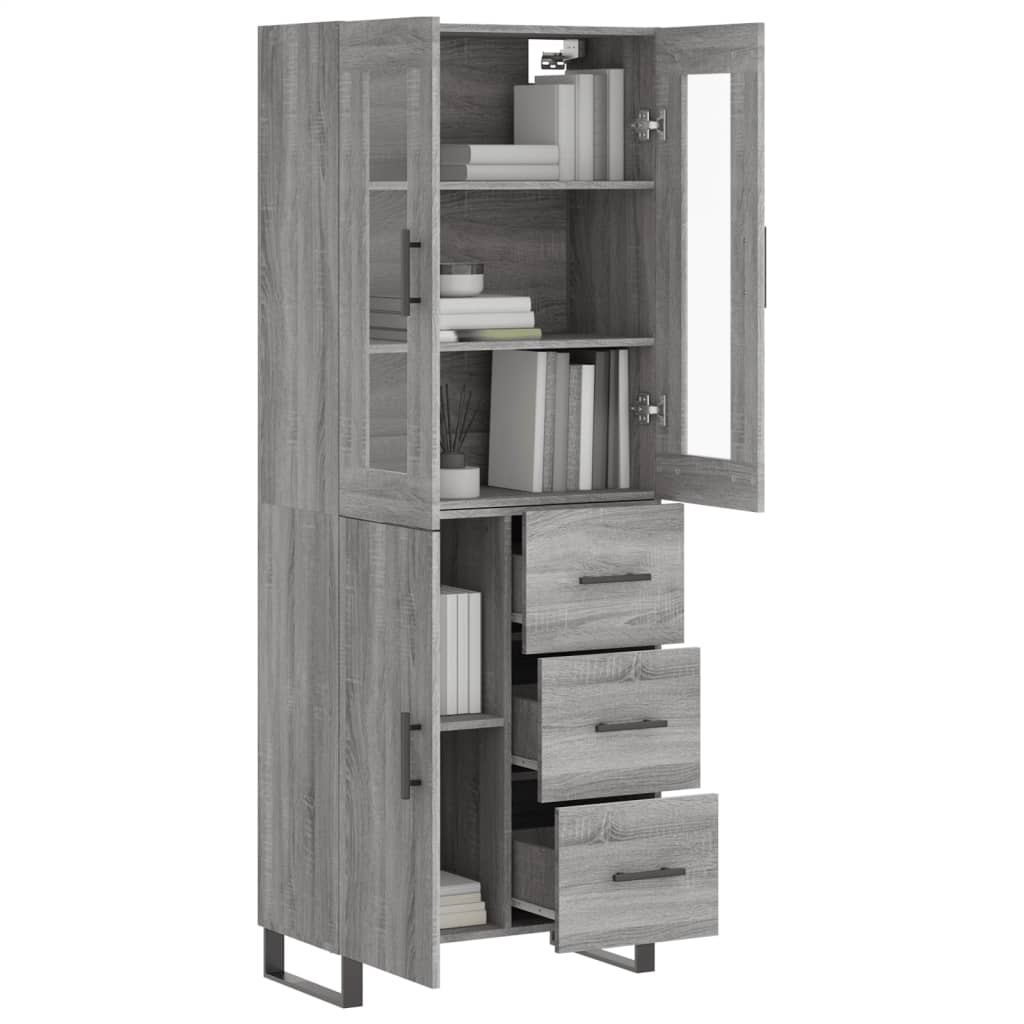 Buffet haut Sonoma gris 69,5x34x180 cm Bois d'ingénierie - XIOS