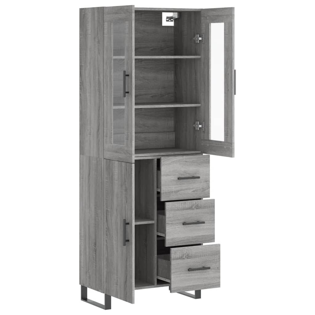 Buffet haut Sonoma gris 69,5x34x180 cm Bois d'ingénierie - XIOS