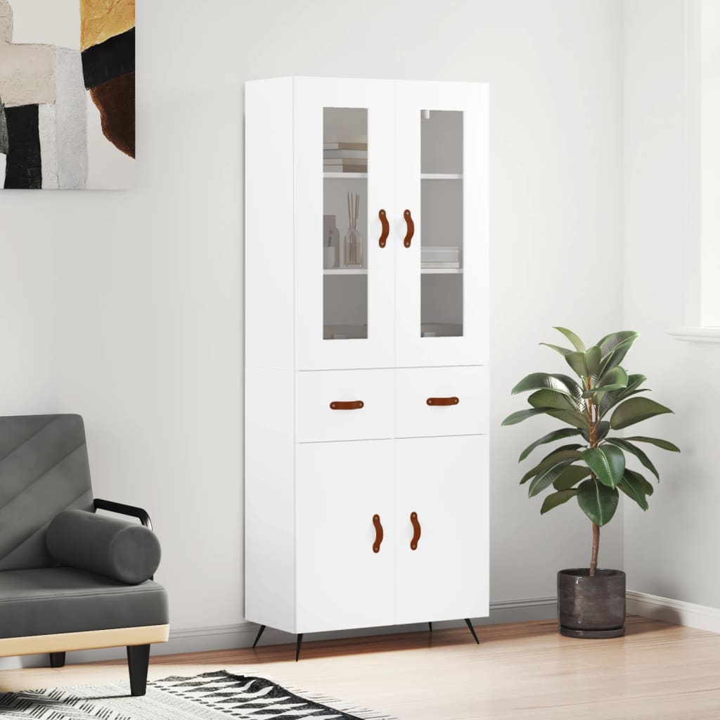 Buffet haut Blanc 69,5x34x180 cm Bois d'ingénierie - XIOS