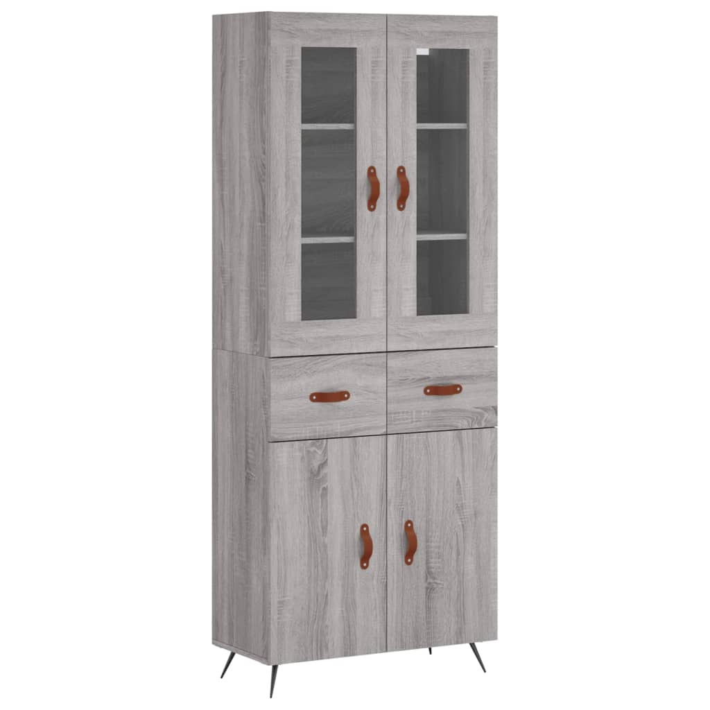 Buffet haut Sonoma gris 69,5x34x180 cm Bois d'ingénierie - XIOS