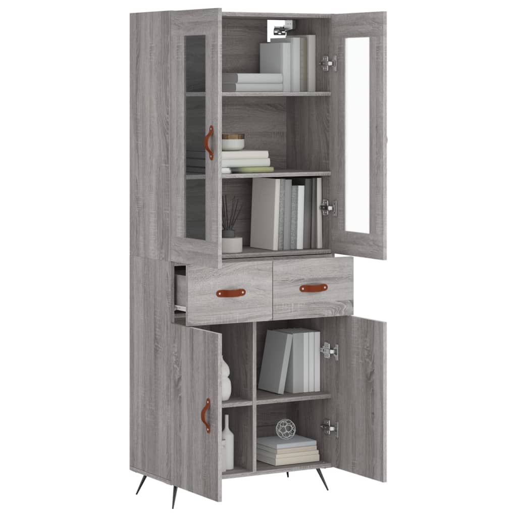 Buffet haut Sonoma gris 69,5x34x180 cm Bois d'ingénierie - XIOS