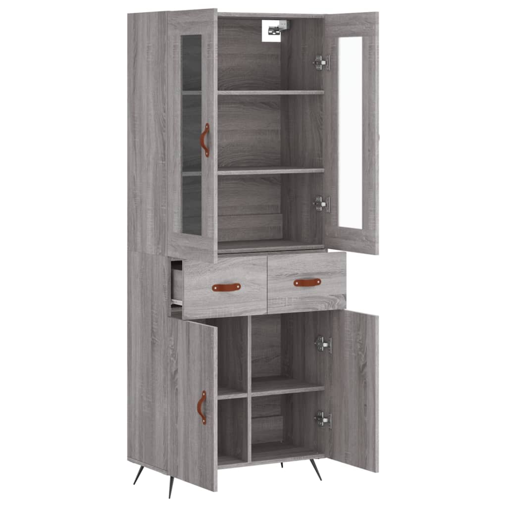 Buffet haut Sonoma gris 69,5x34x180 cm Bois d'ingénierie - XIOS