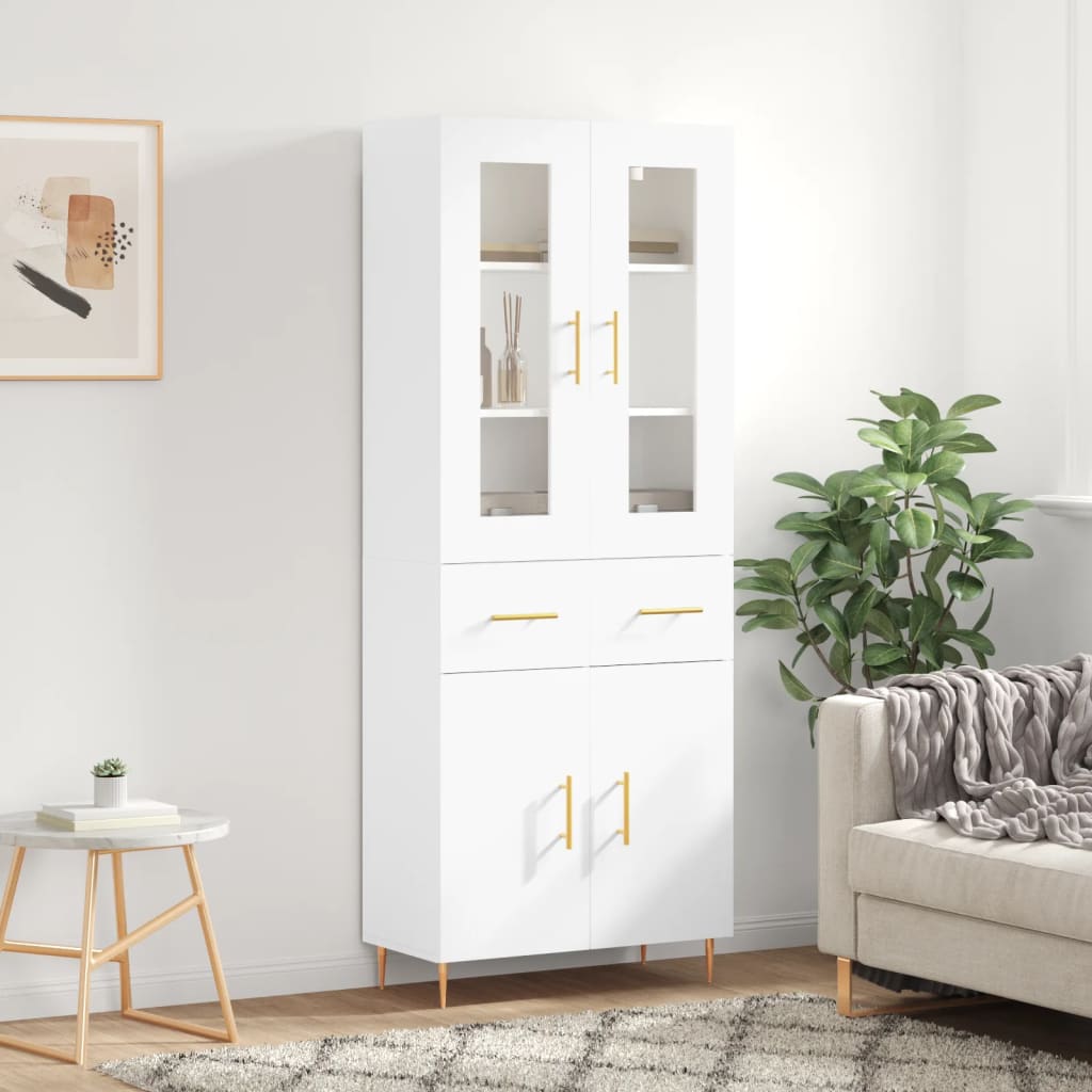 Buffet haut Blanc 69,5x34x180 cm Bois d'ingénierie - XIOS