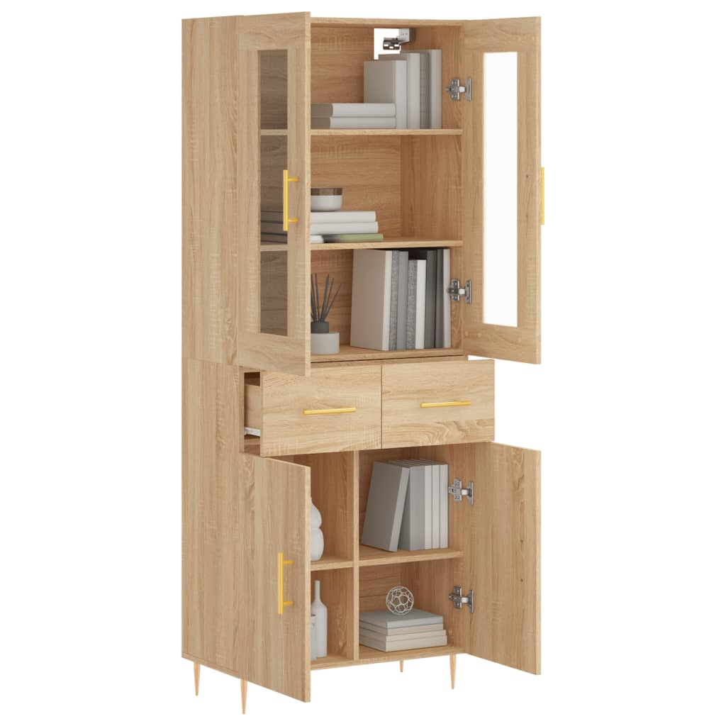Buffet haut Chêne sonoma 69,5x34x180 cm Bois d'ingénierie - XIOS