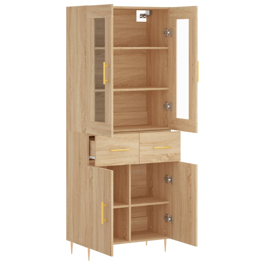 Buffet haut Chêne sonoma 69,5x34x180 cm Bois d'ingénierie - XIOS